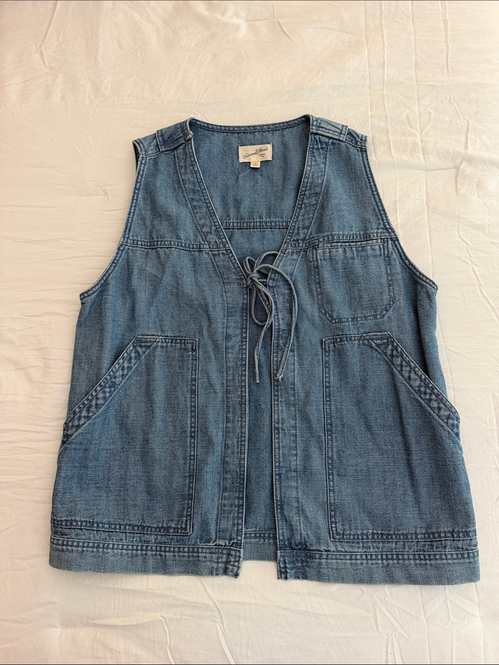 Denim Tie Vest